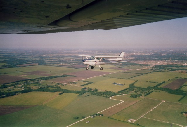 Larry flying formation with Jane and I; May, 1993.