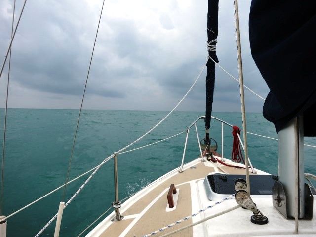 Fifteen miles out from Fort Myers.  Rain ahead.