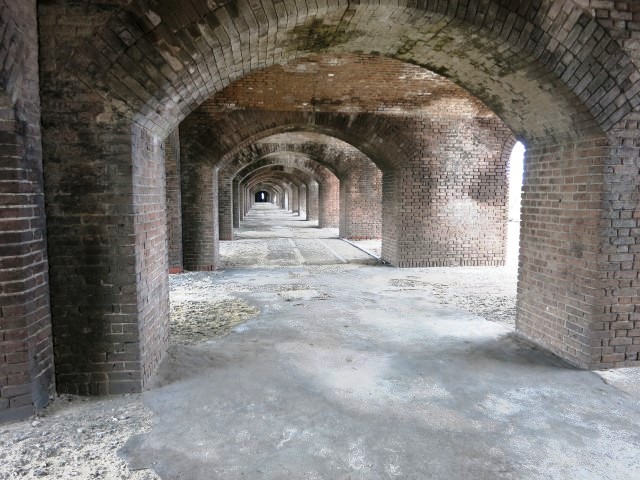 The fort has three stories.  A typical gallery along the fort walls.