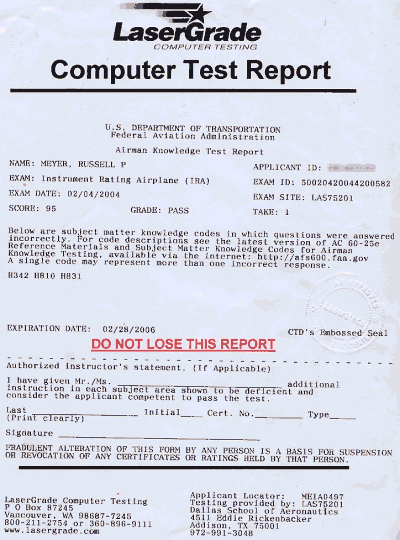 Got a 95% on my FAA written exam!